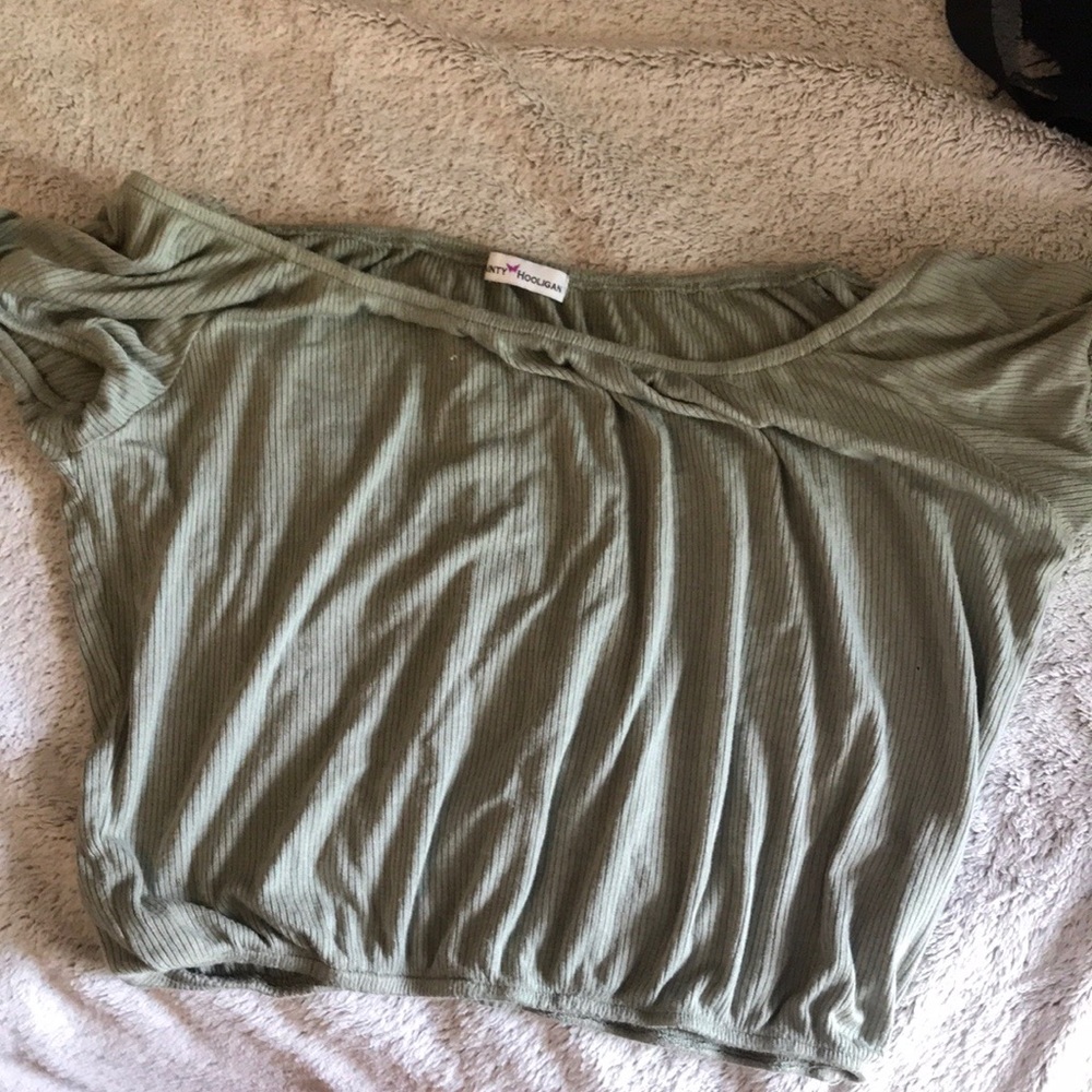 Off the shoulder olive top